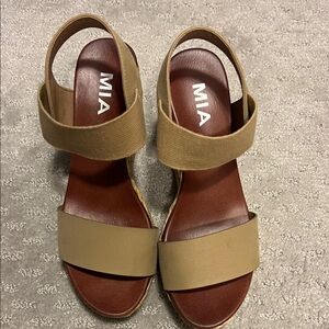 MIA Women's Wedge Heel Tan Sandals